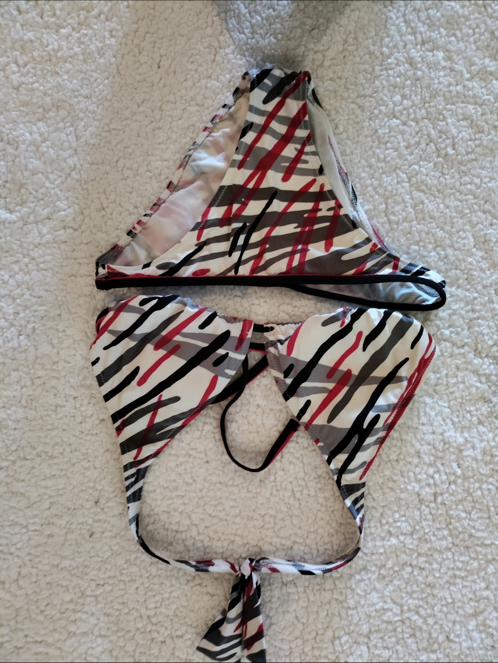 Women's Multicolor Stripe Print Bikini Top - Kids Swim
